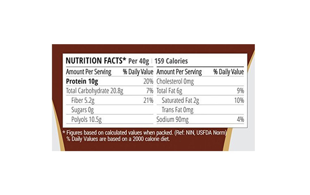 HYP Oats Brownie Protein Bar (Zero Sugar)   Pack  40 grams